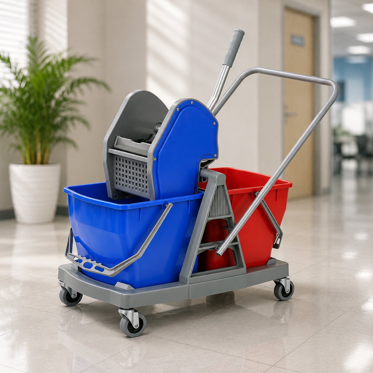 Best Double Bucket Wringer Trolley Supplier and Trader in Bangalore